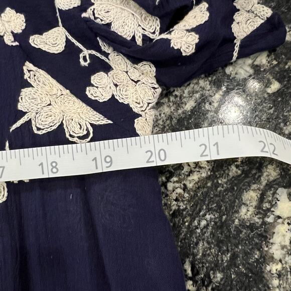 Altar'd State Navy W/Ivory Embroidered Boho Festival Dress - SIZE S - Picture 6 of 8